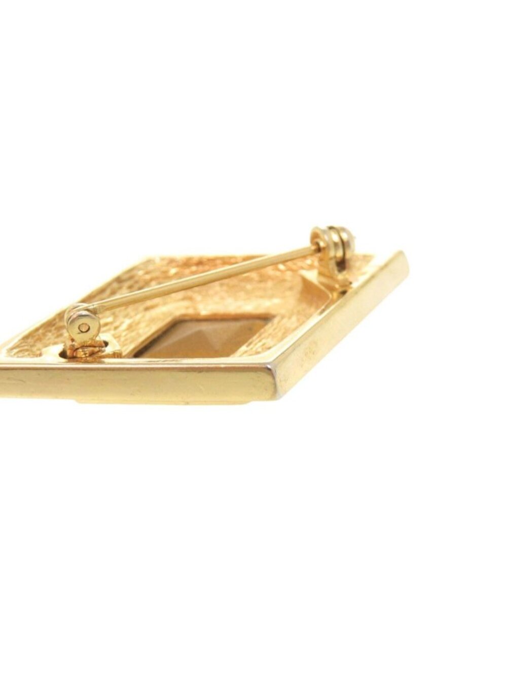 Dior Metal Line Stone Color Gold Brooch - Picture 8 of 9